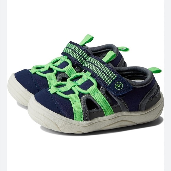 Stride Rite Unisex Blake Sneaker Sandal Navy‎ / Lime Green size 3M - Picture 1 of 10